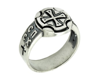 Croix Bless and Save Symbol Men’s Ring Silver 925