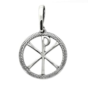 Chi Rho Symbol Pendant: Small Sterling Silver 925 Christian Jewelry