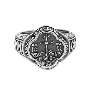 Jesus Christ Mens Signet Ring - Orthodox Christian Jewelry - 925 ...
