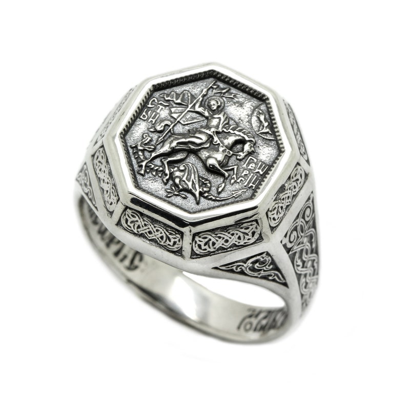 The Saint George the Victorious Archangel Mens Ring Silver 925 - Etsy