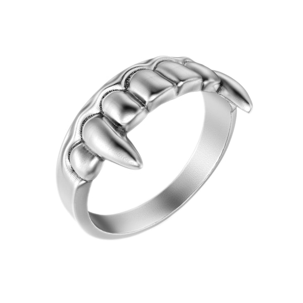 Bague unisexe Vampire Jaw en argent sterling