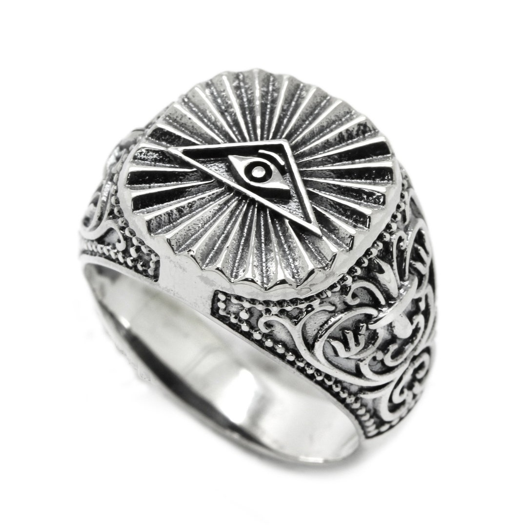 Eye of Providence Masonic Style Men's Ring Silver 925 - Etsy
