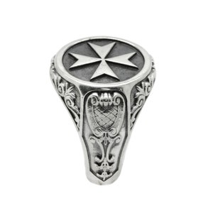 Maltese Cross Knights Hospitaller Sterling Silver Mens Ring Signet - Etsy