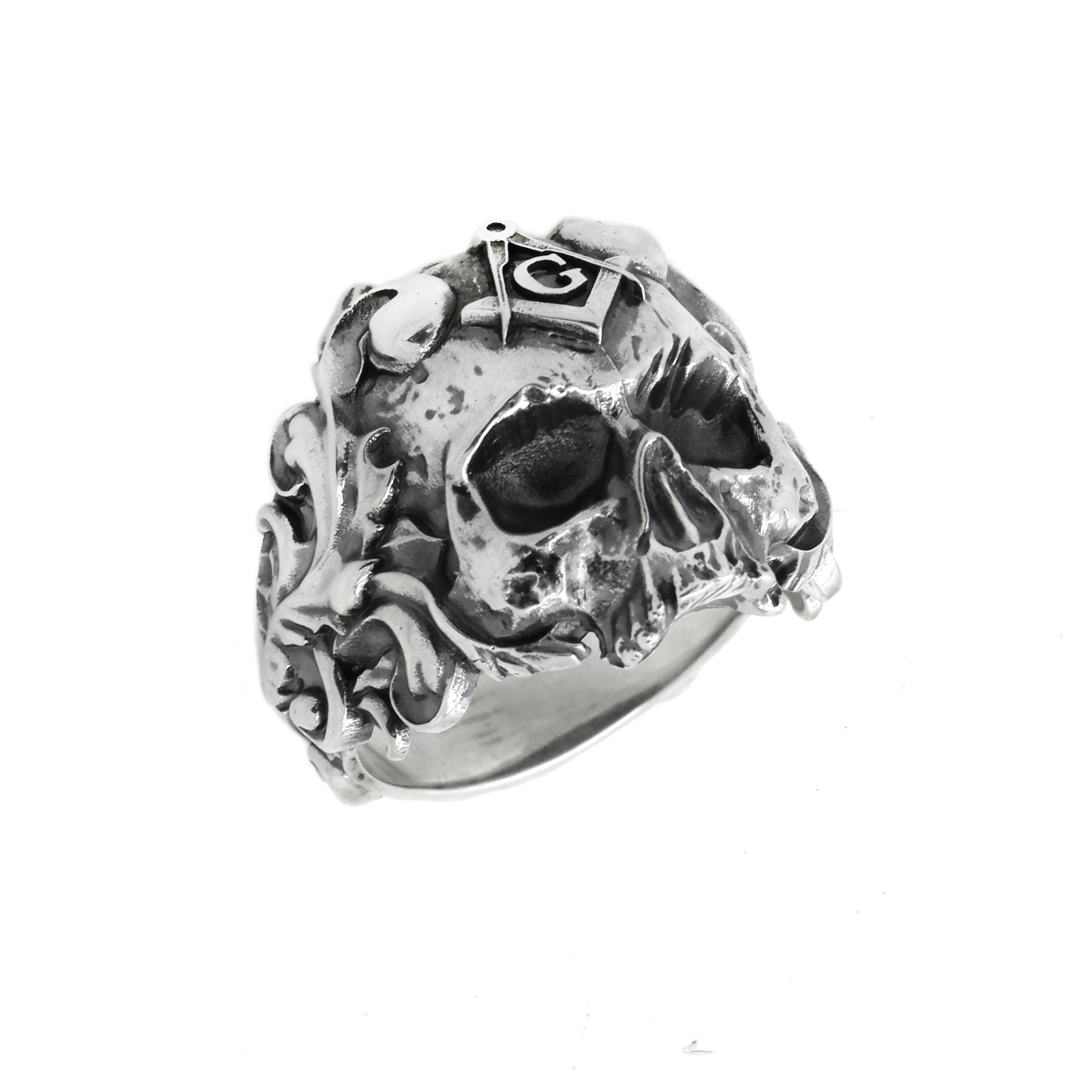 Huge Ancient Style Masonic Skull Men's Ring Silver 925 | Etsy