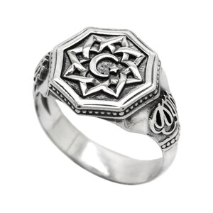 Islam Symbol Star and Crescent Moon Ring Silver 925 - Etsy