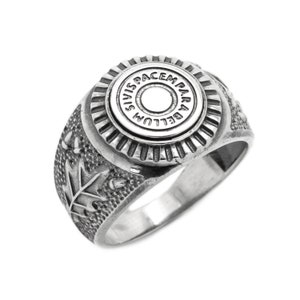Si Vis Pacem Para Bellum Bullet Anillo de plata para hombre