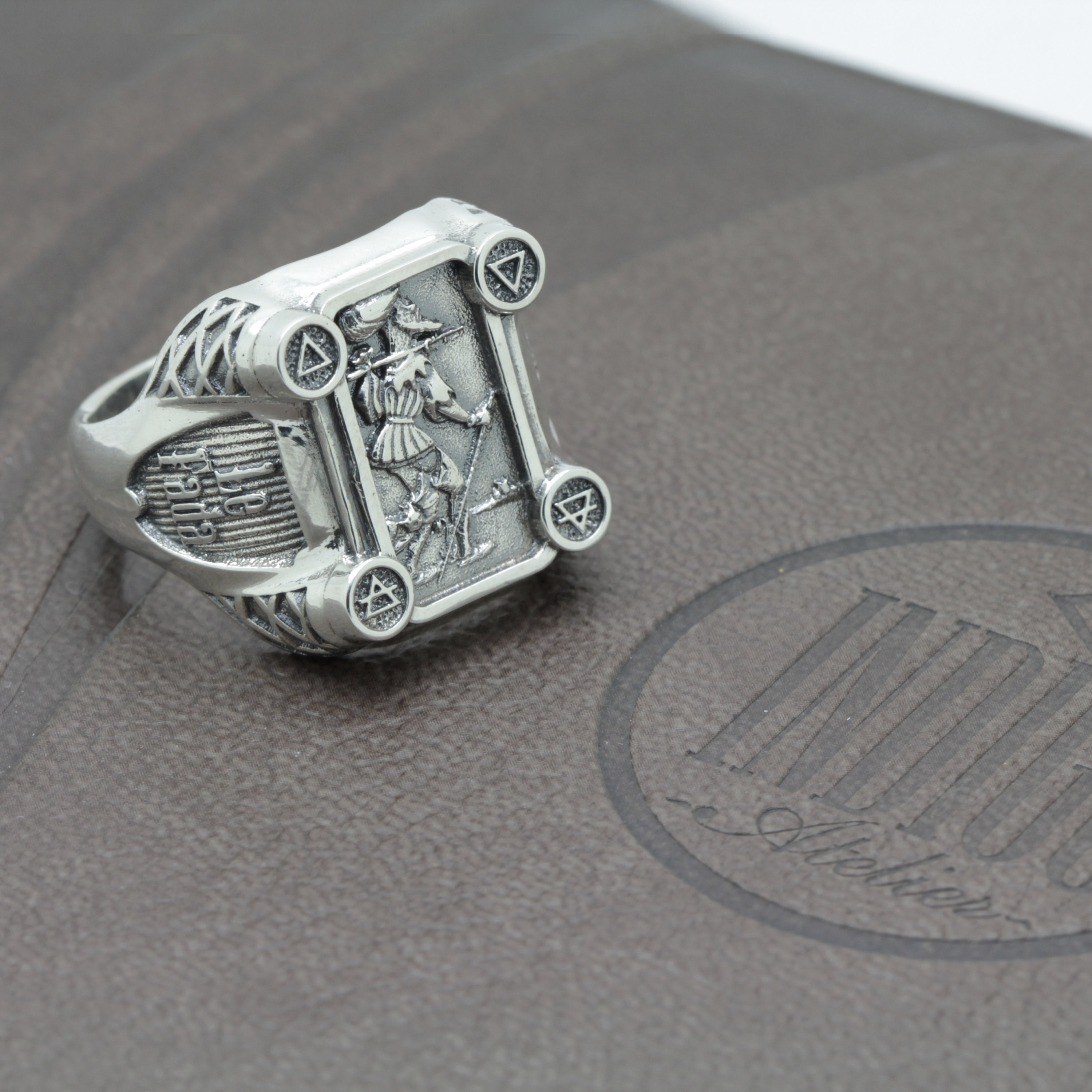 The Fool Tarot Ring Occult Mens Signet • Marcel Tarot Zero Arcana • 925 ...