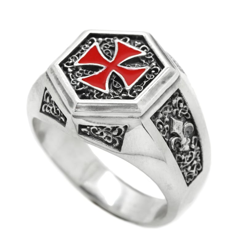 Knights Templar Ring The Order of Solomon Temple Signet with | Etsy