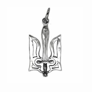 Ciondolo Tryzub ucraino - Collana con tridente patriottico, gioiello con stemma ucraino, regalo di gloria all&#39;Ucraina, ciondolo con scudo per lui