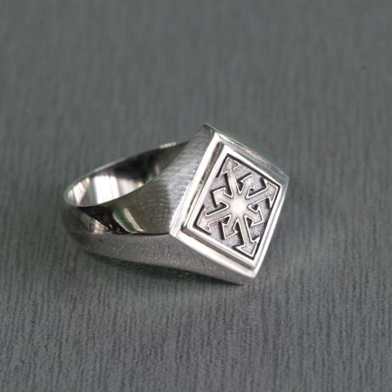 Chaos Star Occult Ring – Alchemy Magic Jewelry, Sigil Signet Ring