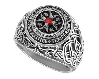 Catholic Ring Four Cardinal Virtues – Christian Mens Signet Ring – Memento Mori Amor Fati Jewelry – Fortitude Justice Temperance Prudence