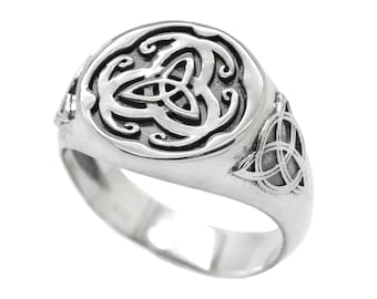 Slawische Triquetra, Keltischer Knoten, Herrenring, Triquetra -925 Sterlingsilber