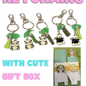 Keychain, panda gift, Cute panda keyring with panda gift box, party favours, party bag fillers, panda, keyring, key chain, bag dangler