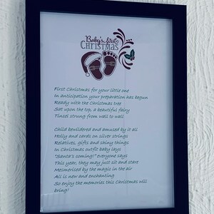 Baby’s First Christmas Poem Gift, Digital Download To Print Yourself Boy and Girl Versions
