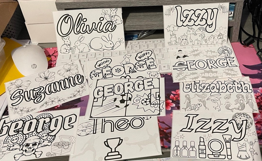 Name Sticker Labels to Colour & Decorate, A6 Labels With Your Name On ...