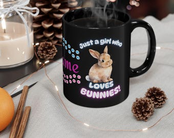 Personalized Bunny Lover Mug, Cute Bunny Coffee Cup, Animal Lover Gift, Easter Mug, Custom Name Mug, Gifts for Her