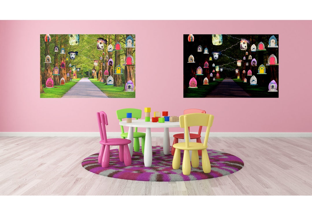 Fairy Door Wall Poster Fairy Wall Print Girl Bedroom Decor Etsy