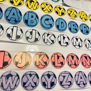 Pegatinas de fútbol / Etiquetas de alfabeto de fútbol / Pegatinas de letras / Etiquetas de letras para exhibición / Fiestas / Guardería / Recurso educativo / Regalo