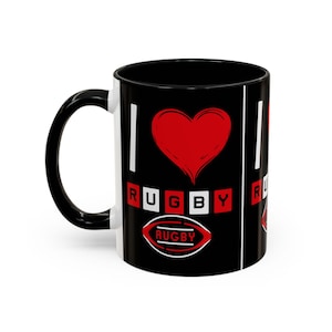 Rugby Lover Coffee Mug, Sports Gift, I Love Rugby Mug, Gift for Him, Team Spirit Mugs, Rugby Fan Merchandise