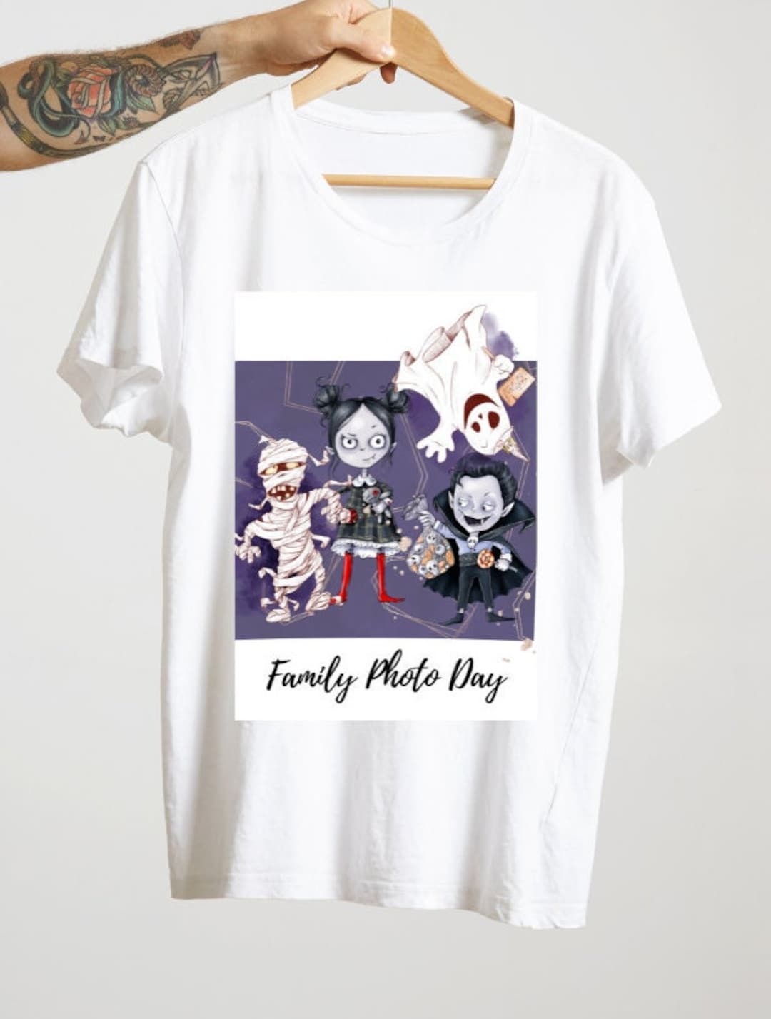 Family Photo Funny Tshirt Transfer Image Halloween Humorous Etsy