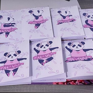 Panda-notities, ballerina-ballet-notelets, panda-cadeau, ballerina-cadeau, panda-schrijfpapier, panda-briefpapier, panda-kaarten