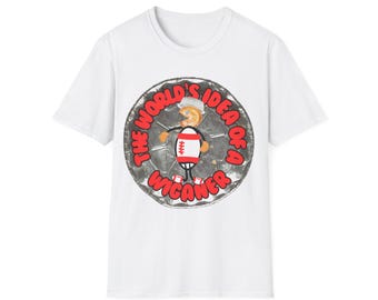 The World's Idea of a Wiganer T-Shirt | Wigan Rugby Pie Eater Illustration