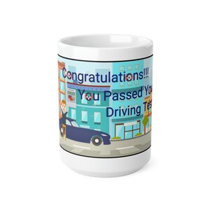 Gefeliciteerd, u bent geslaagd voor uw rijexamen voor man, zoon, broer, kleinzoon, keramische koffiekopjes, 11oz, 15oz