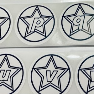 Sterstickers | Ster Alfabet Etiketten | Briefstickers | Letterlabels voor weergave | Feesten | Kwekerij | Educatieve bron | Geschenk