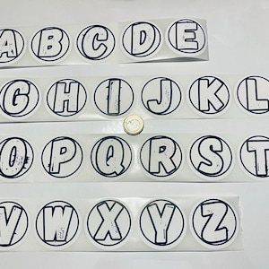Pegatinas de letras / Etiquetas de alfabeto de superhéroes / Pegatinas de letras / Etiquetas de letras para exhibición / Fiestas / Guardería / Recurso educativo / Regalo