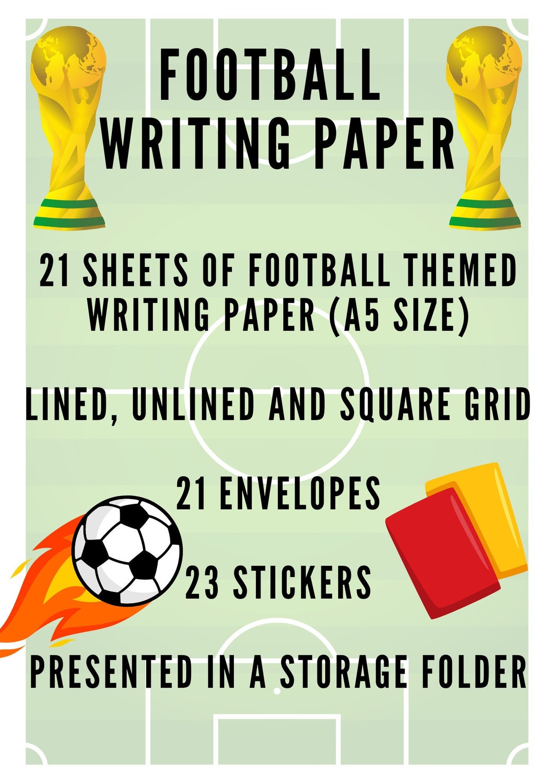 Writing Paper Football Themed Gift | Football Stickers | Stationery for ...