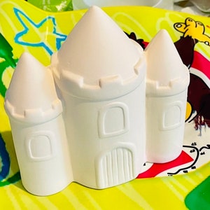 Castle palace money box, piggy bank, coin bank, knight’s castle, princess’ palace, ceramic money box, paint your own, decorate yourself