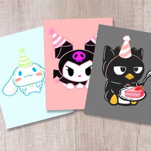Sanrio Feier Karten Kuromi Batzmaru Cinnamoroll