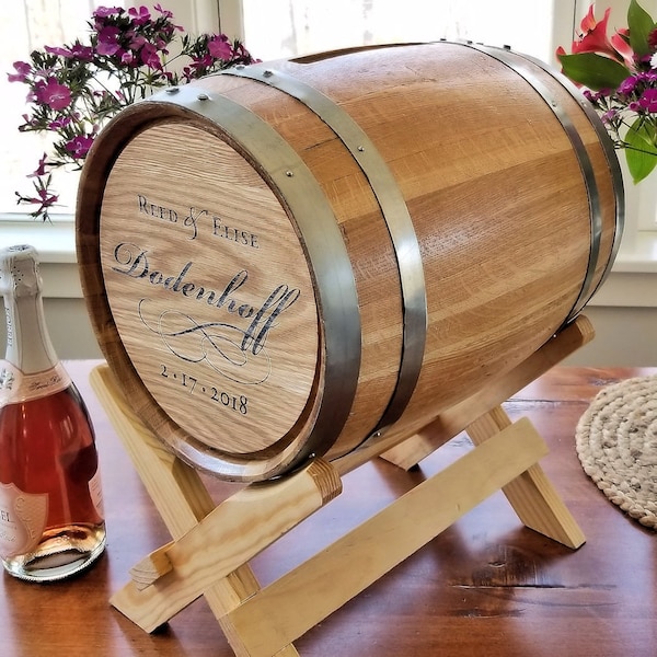 5 Gallon Personalized Script Wedding Barrel