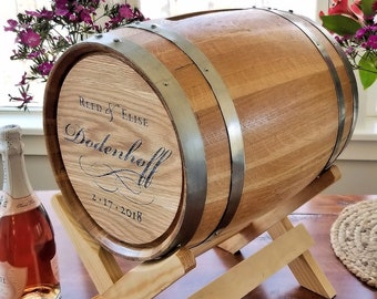 5 Gallon Personalized Script Wedding Barrel