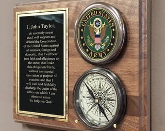 Personalized U.S. Army Colored Compass on Plaque