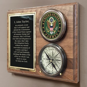 Personalized U.S. Army Colored Compass on Plaque