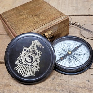 Engraved Railroad Compass