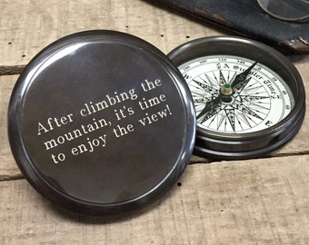 Custom Double Engraved Brass Compass