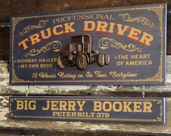 Truck Driver Wood Sign with Optional Personalization