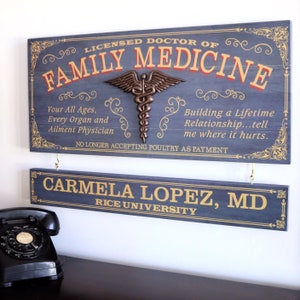 Family Medicine Sign with Personalized Nameboard