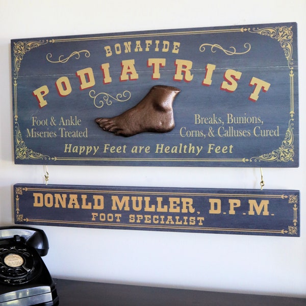 Podiatrist Wood Sign with Optional Personalization