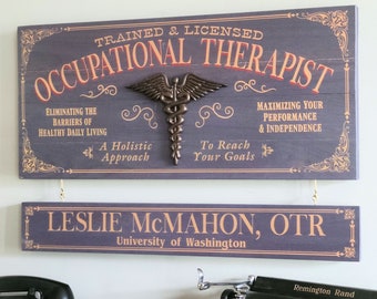 Occupational Therapist Wood Sign with Optional Personalization