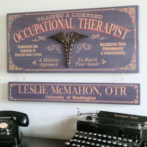 Occupational Therapist Wood Sign with Optional Personalization image 1