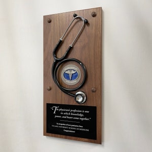 Personalized Physician Stethoscope Solid Wood Plaque