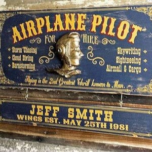 Airplane Pilot Wood Sign with Optional Personalization image 1