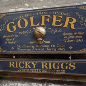 Golf Wood Sign with Optional Personalization image 1