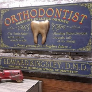 Orthodontist Wood Sign with Optional Personalization