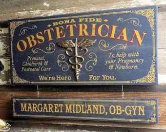 Obstetrician Wood Sign with Optional Personalization