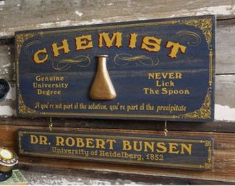 Chemist Wood Sign with Optional Personalization