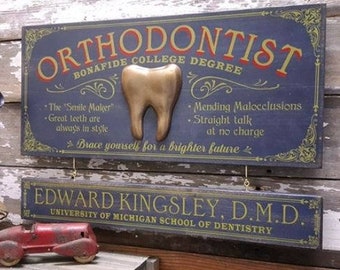 Orthodontist Wood Sign with Optional Personalization